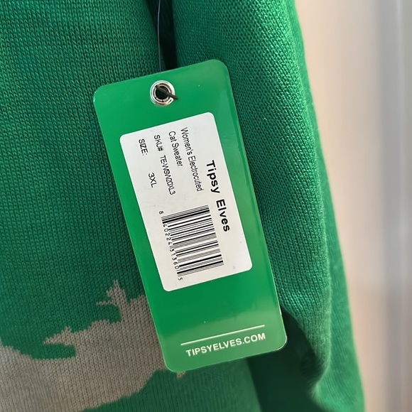 NWT Tipsy Elves Electrocuted Cat Ugly Christmas Sweater - Picture 5 of 7